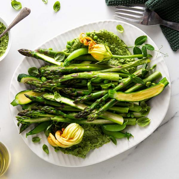 ASPARAGUS & COURGETTE SALAD WITH AVOCADO DRESSING LeaderBrand