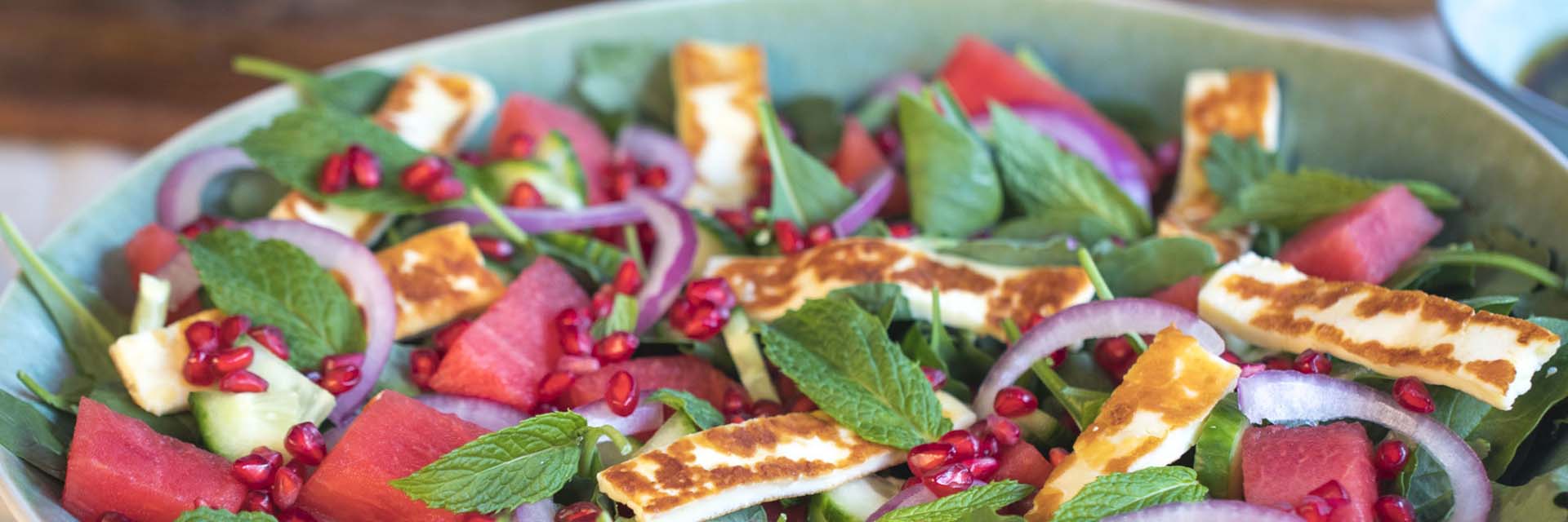 WATERMELON, KALE, SPINACH & HALLOUMI SALAD RECIPE