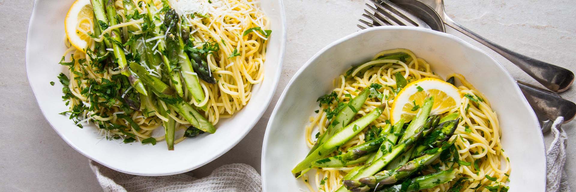 SPAGHETTI CARBONARA WITH ASPARAGUS HERO