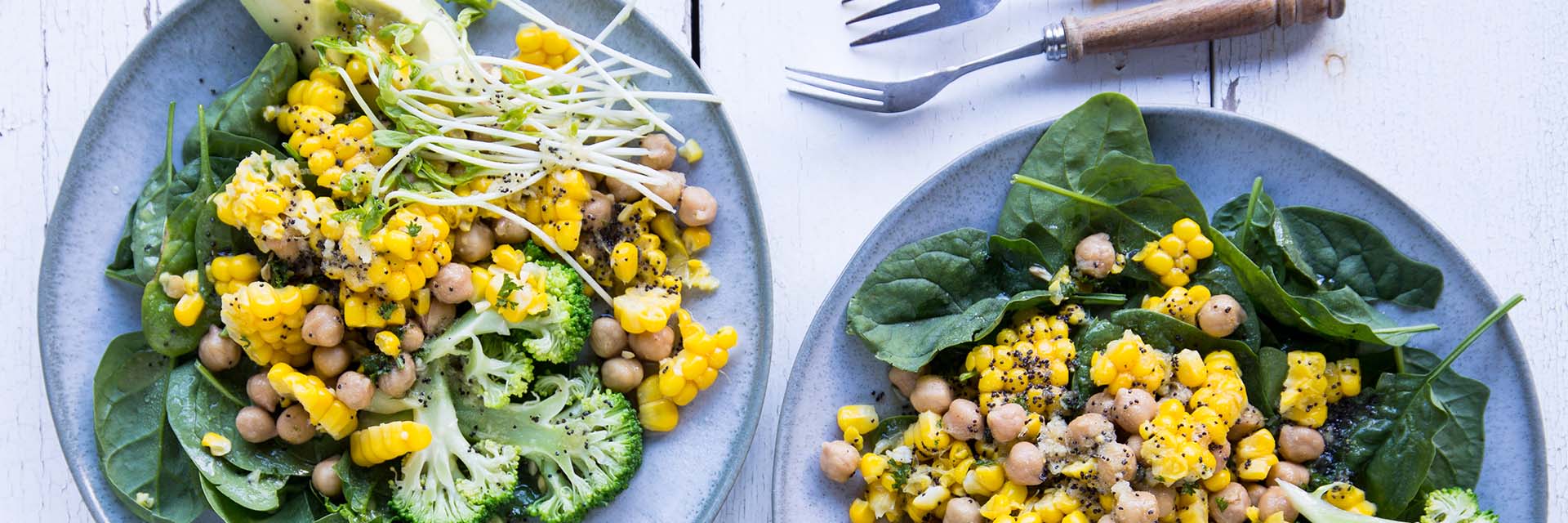 SWEETCORN & AVOCADO SALAD WITH LEMON POPPYSEED DRESSING HERO