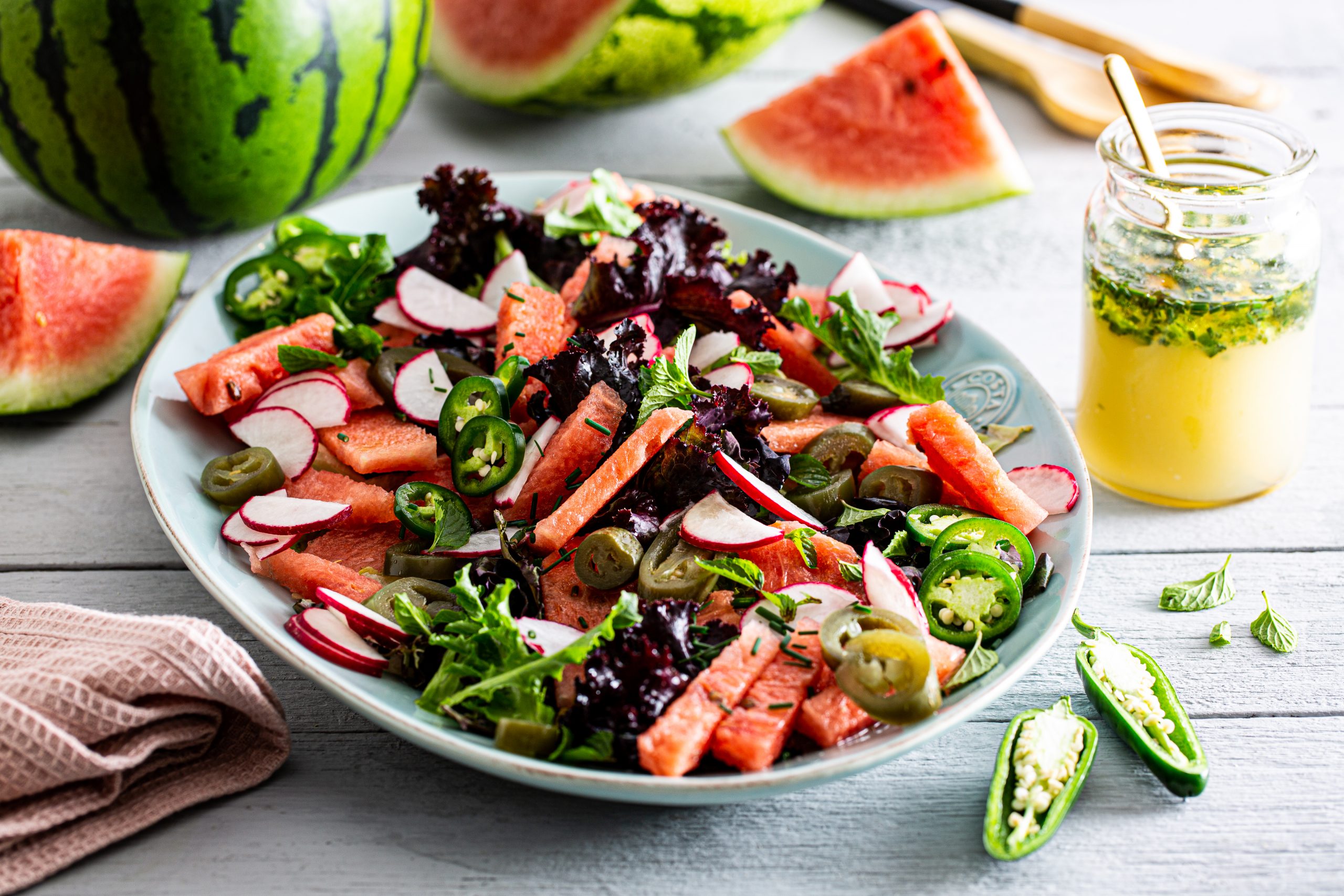 LEADERBRAND WATERMELON & CHILLI SALAD WITH LIME DRESSING RECIPE