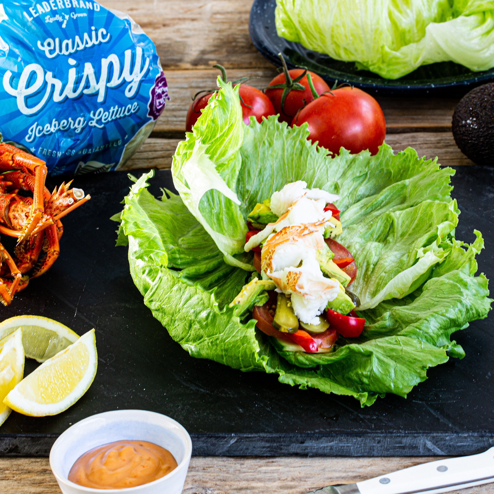 LEADERBRAND ICEBERG LETTUCE CRAYFISH SALAD ROLLS RECIPE