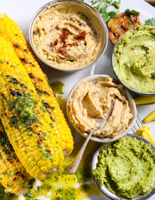 LEADERBRAND - BARBECUED SWEETCORN WITH FLAVOURED BUTTERS RECIPE